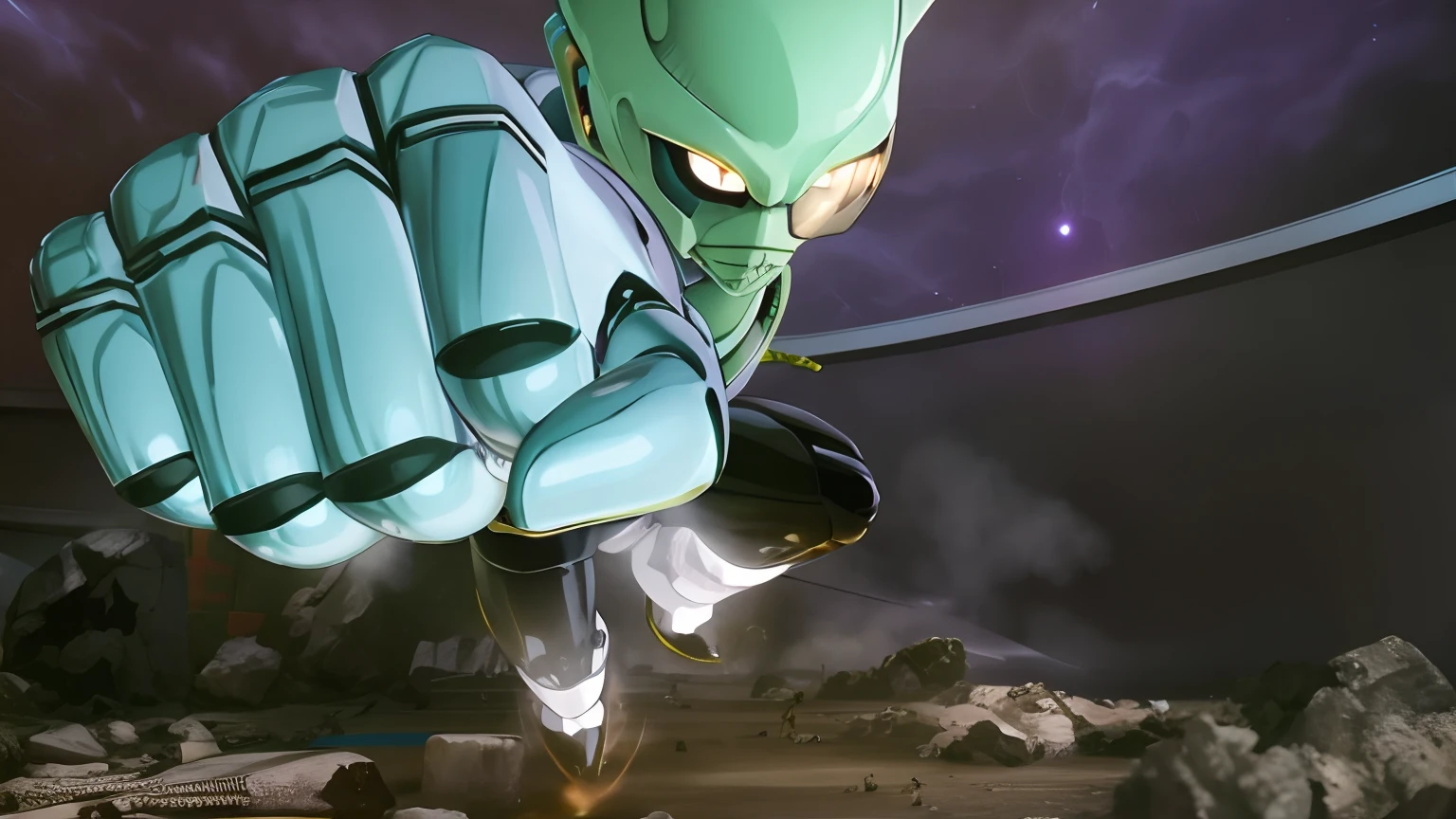 Punching,cybernetic alien