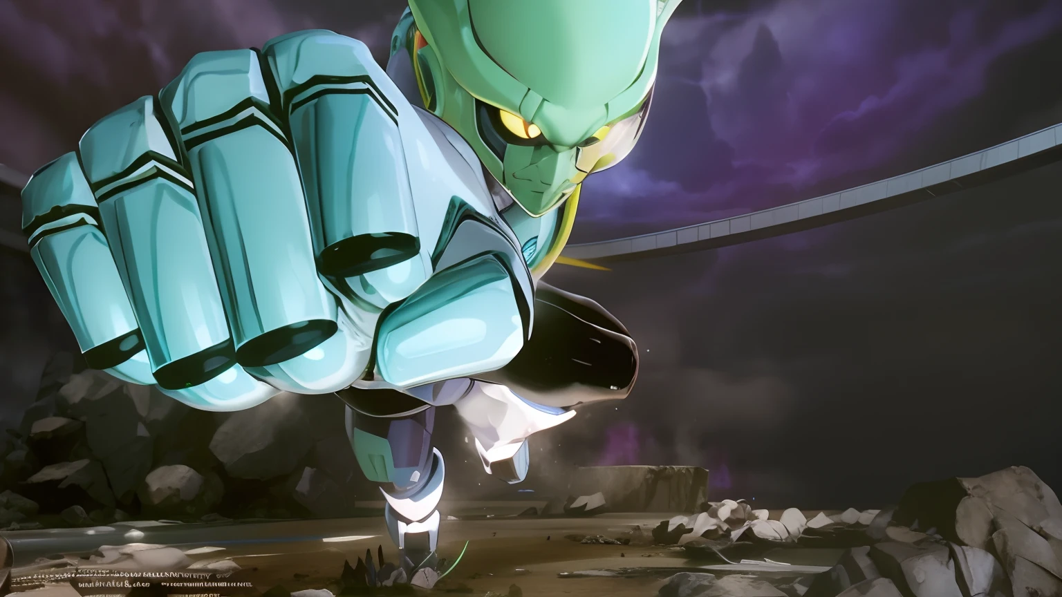 Punching,cybernetic alien