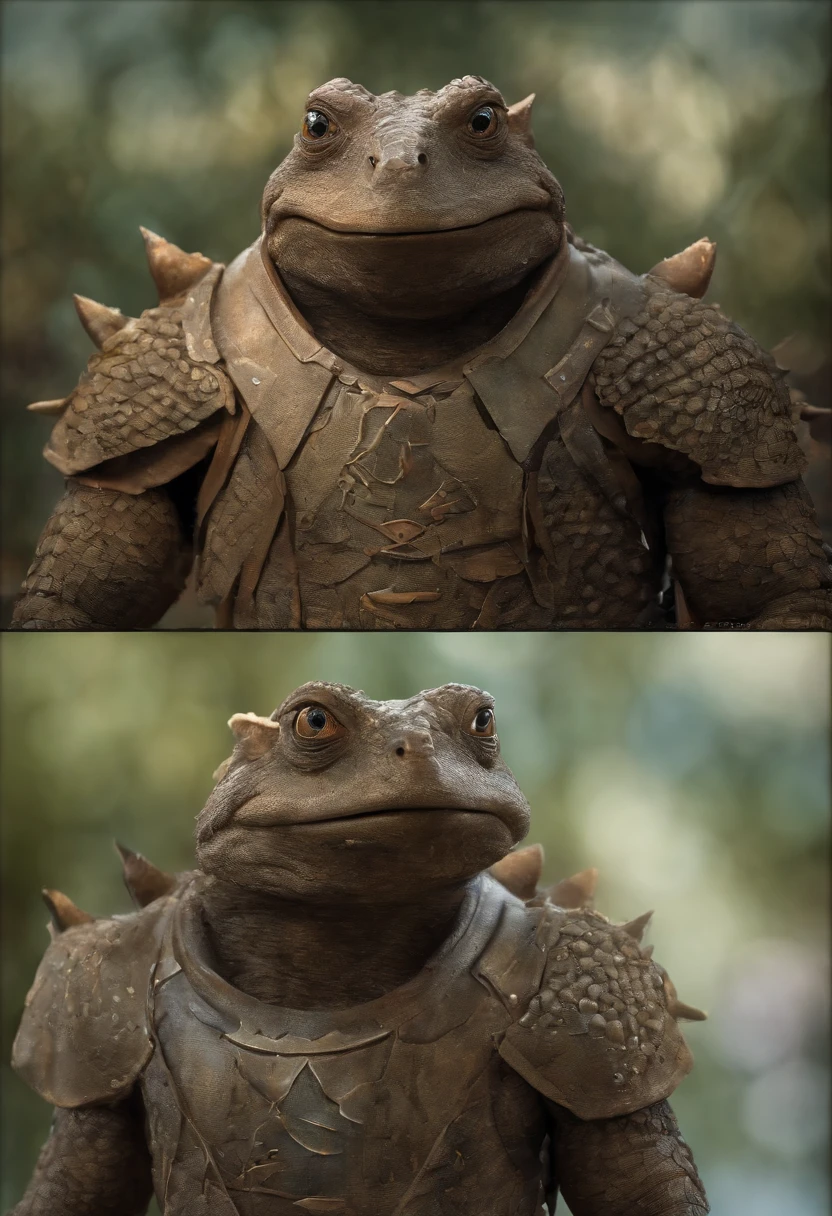 a close up of a cartoon character with a big smile, concept art by Andrew Ferez, behance contest winner, pop surrealism, award winning creature portrait, lizardfolk, full color illustration, anthropomorphic creature, humanoid turtle monster, dzo, epic full color illustration, full art illustration, frogzilla creature, detailed creature, exquisite creature poster art
