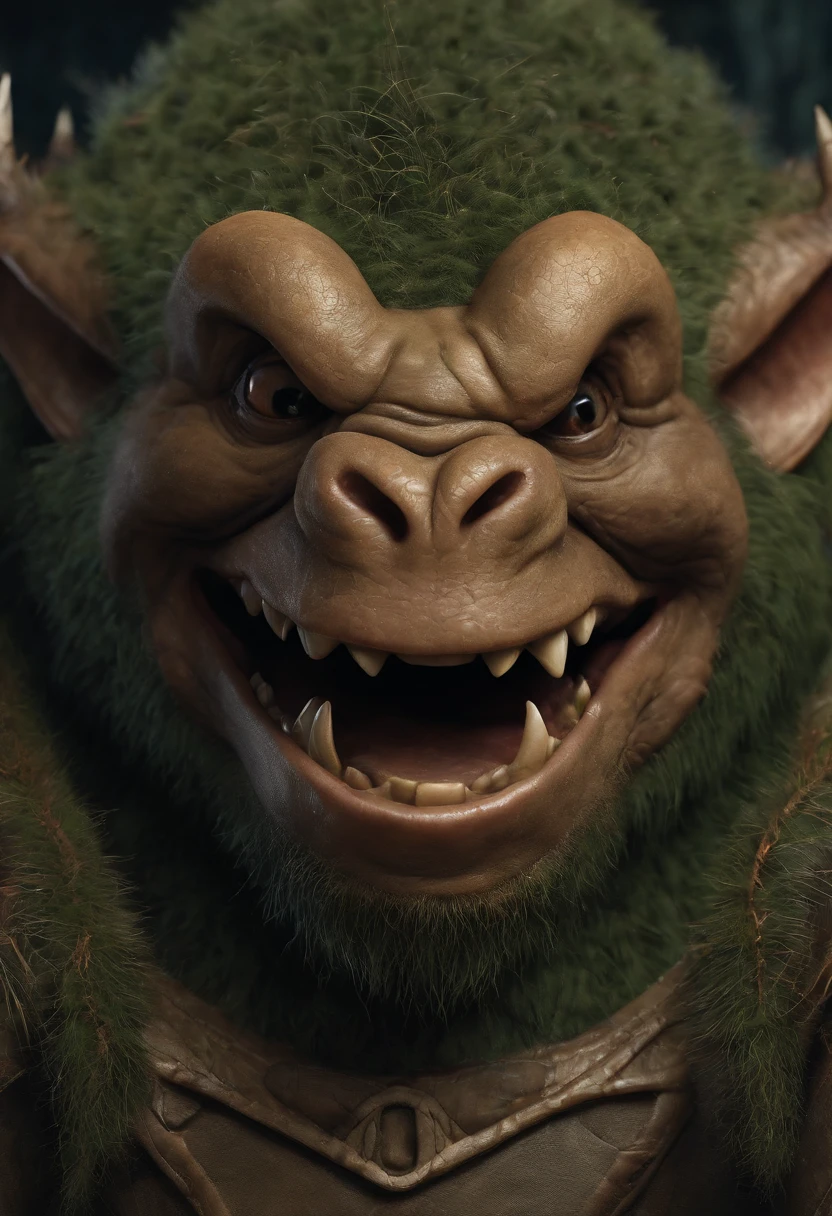 a close up of a cartoon character with a big smile, concept art by Andrew Ferez, behance contest winner, pop surrealism, award winning creature portrait, lizardfolk, full color illustration, anthropomorphic creature, humanoid turtle monster, dzo, epic full color illustration, full art illustration, frogzilla creature, detailed creature, exquisite creature poster art