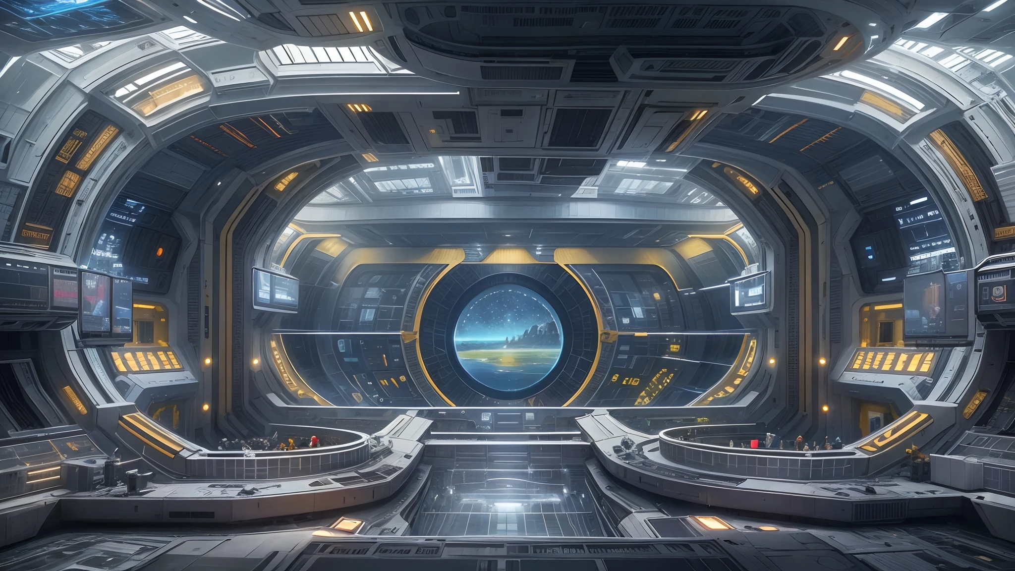 Interstellar,Interstellar voyage,Huge high-tech floating castle,futuristic space station