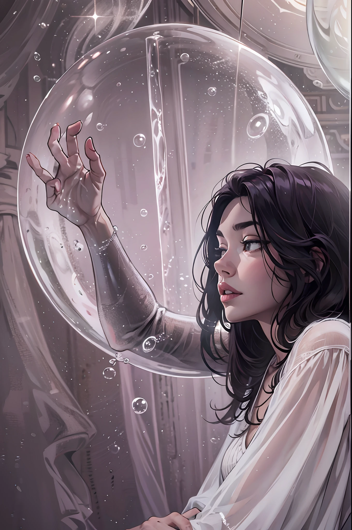 Girl in a soap bubble