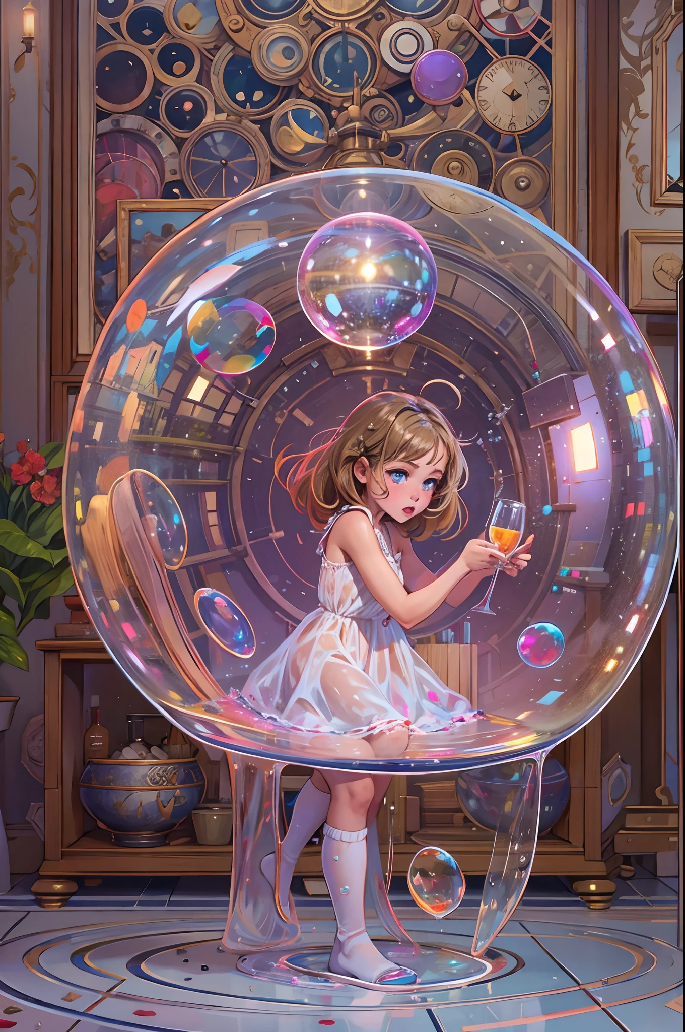 Girl in a soap bubble