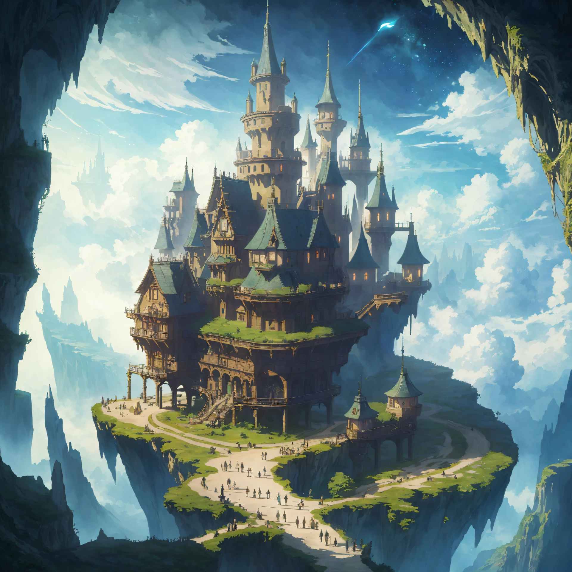 (best quality,4k,8k,highres,masterpiece:1.2),ultra-detailed,(realistic,photorealistic,photo-realistic:1.37),Hayao Miyazaki's iconic style, Howl's Moving Castle, Giant moving castle, magical world, enchanting scenery, extraordinary imagination, captivating storytelling, fantastical creatures, mystical atmosphere, stunning landscapes, intricate details, dreamlike colors, ethereal lighting, whimsical architecture, graceful movements, dynamic energy, mythical beings, airships soaring in the sky, enchanted plants and flowers, magical transformations, floating islands, hidden passageways, mesmerizing steampunk elements, mystical artifacts, a breathtaking view from the castle's balcony, breathtaking sense of scale, grandiose adventure, unforgettable journey, emotion-filled characters, heartwarming moments, serenity and tranquility, mysterious and spellbinding soundtrack, boundless creativity, visual poetry, unforgettable cinematic experience