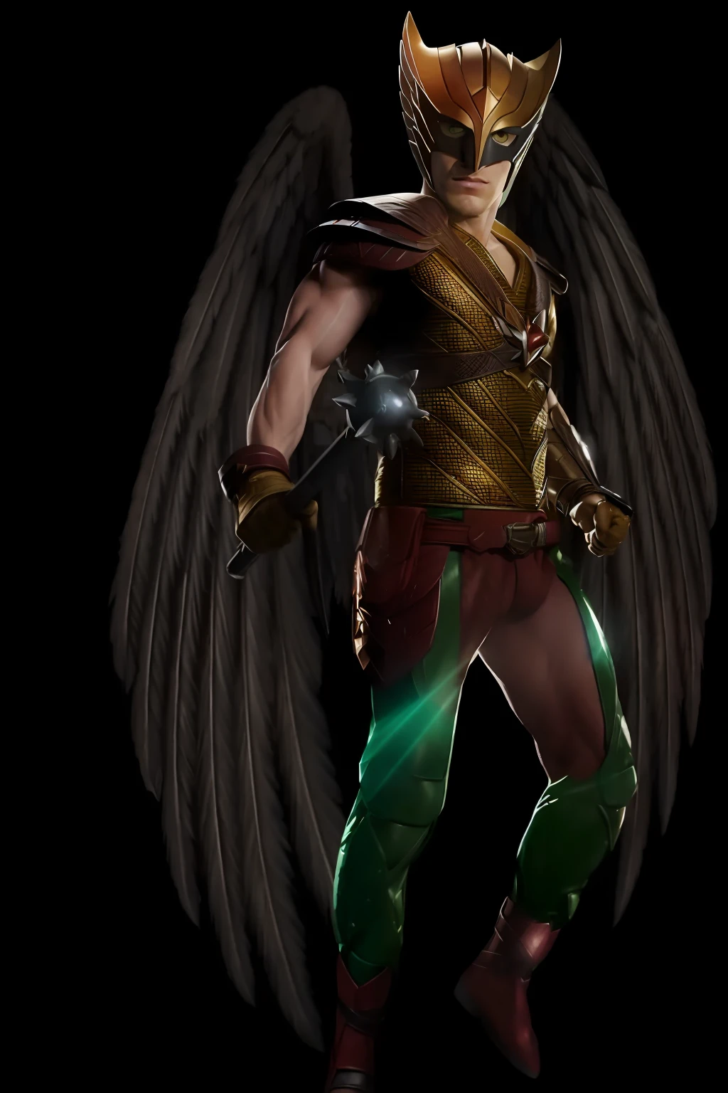 um close up de uma pessoa com uma espada e asas, como personagem em tekken, humano alado, Arqueiro alado, um elfo macho, conceito de corpo inteiro, arcanjo, macho com halo, Maxwell render, corpo inteiro em tiro, full body render, v do diabo pode chorar como um elfo, tiro de corpo inteiro, tiro de corpo inteiro, whole body view