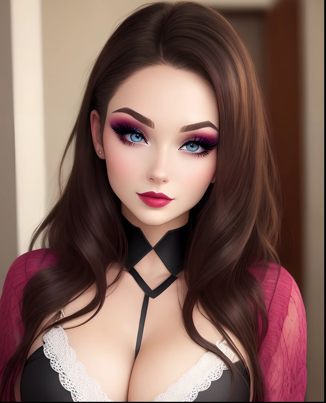 Attractive woman with good makeup