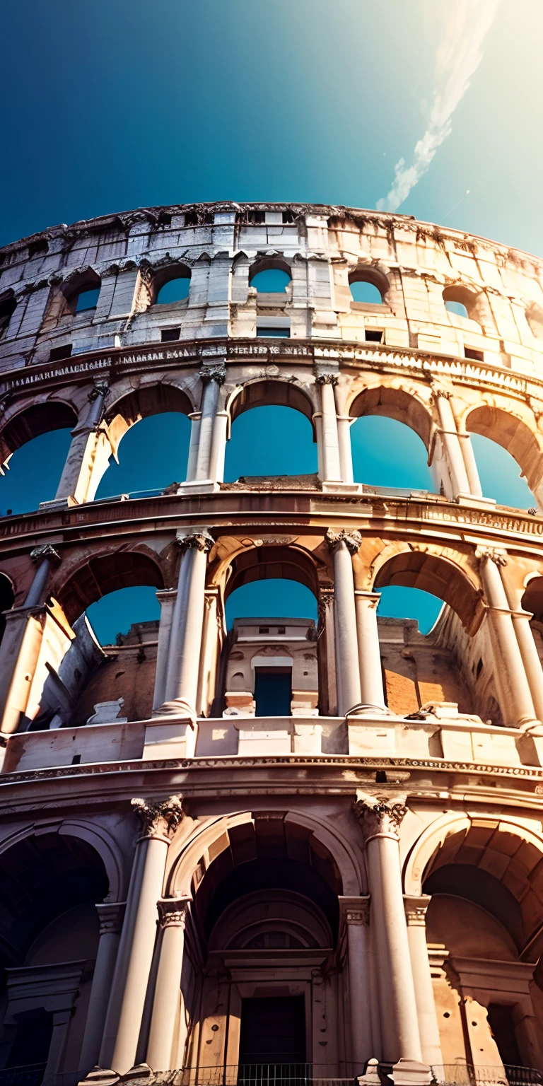 realisticlying、View from below the Rome Colosseum in Italy