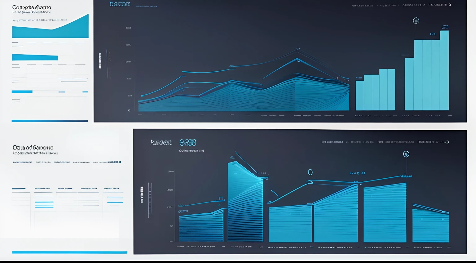 Create a wallpaper with the themes "data analysis", "business intelligence" e "data science", com cores azul ciano e preto, dando enfase maior no preto, Have details like line and bar charts and mathematical formulas. Tenha um design mais futurista.