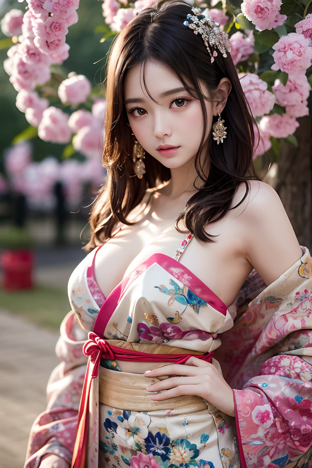 Best Quality Detail:1.2, realisitic, in 8K,nffsw, hight resolution, The ultra-detailliert, High quality textures, intricate detailes, detaileds, Very detailed CG, High quality shadows, Detail Beautiful delicate face, Detail Beautiful delicate eyes, depth of fields, Ray traching, Women over 24 years old,Pretty Kpop Girl, Korean Urzan Face:1.1, Slender face, Looking at the camera、pureerosface_v1, gloweyes, teak, Glossy lips, perfectbody、Very very cute face、fascination pose、wearing kimonos、ultra detailed texture kimono、Paint Kimono、Exposed cleavage、A sexy、exposed shoulder、shoulders can be seen、 seminude、Cameltoe,Photorealsitic:1.4, ultra-detailliert, photos realistic, Full Color RAW Photos, Fuji Film(Medium format:1.2), Hasselblad:1.2, Carl zeiss:1.1, Incredible dynamic range photography(UTIL_Art by Smoose-768:1.1), hight resolution, High pixel count, clear details, crisp image, Natural color reproduction, Noise Reduction, High fidelity, qulity, Software Improvements, Upscaling, Optimized algorithms, Pro-level retouching、Japan Bon Odori、japanese festival、