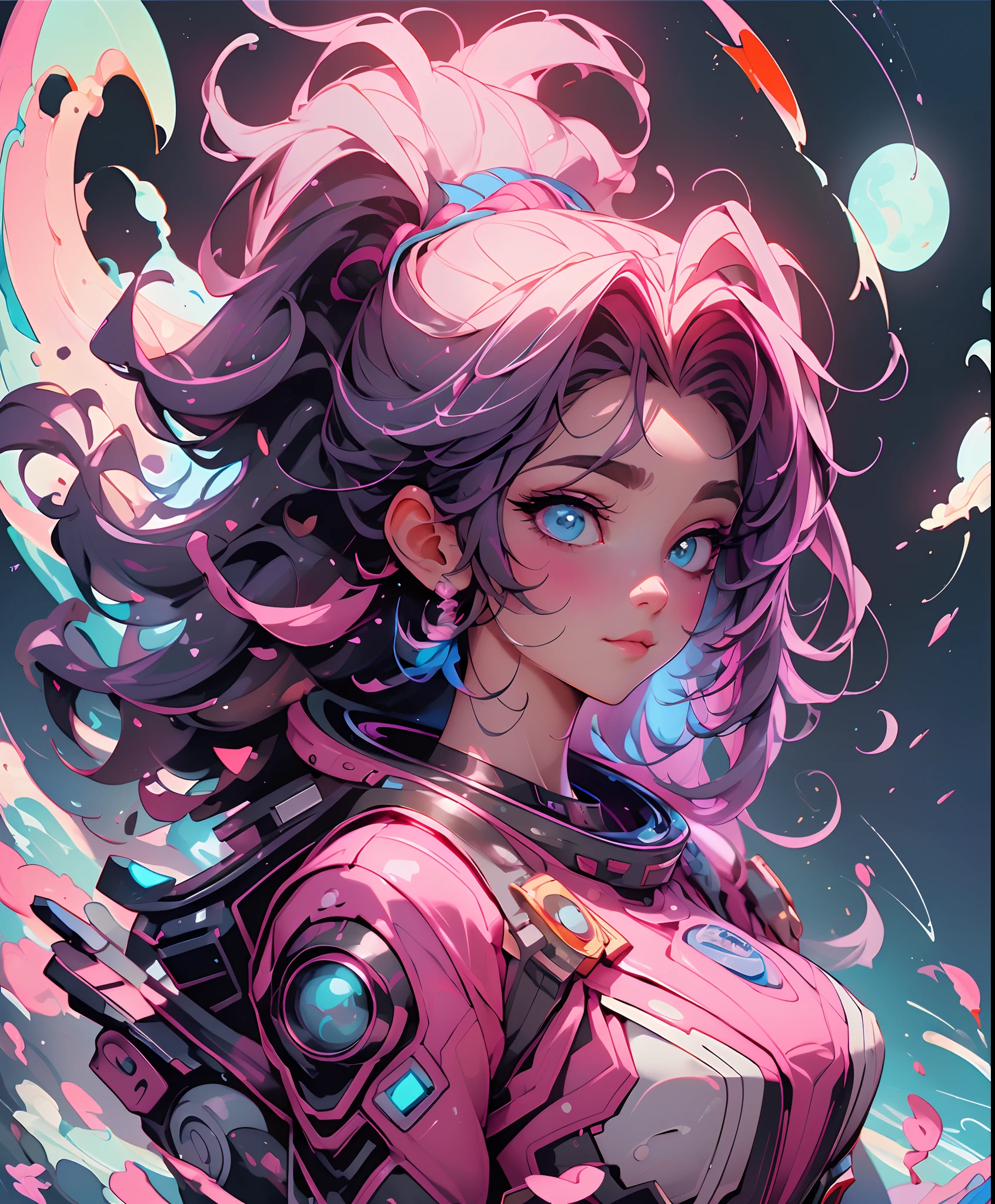 (best quality,4k,8k,highres,masterpiece:1.2),ultra-detailed,(realistic,photorealistic,photo-realistic:1.37),astronaut girl,vaporwave aesthetic,beautiful,detailed eyes,detailed lips,extremely detailed eyes and face,long eyelashes,colorful,smiling,rainbows,pastel colors,glowing lights,neon atmosphere,lush garden background,vibrant atmosphere,retro style,surreal,digital art,80s vibes,aesthetic art,synthetic materials,shiny surfaces,astronaut suit,pink and blue theme,star-filled sky,peaceful,futuristic,calm expression,relaxing environment,vivid colors,soft gradients,dreamy atmosphere,pristine white clouds,fantasy setting,serene gaze,aesthetic composition,ethereal vibes,cosmic energy,expressive colors,perfect lighting,ethereal beauty,amazing art,seamless blend,mesmerizing,eye-catching,alluring,visual delight,transcendent artwork,inspiring creativity.