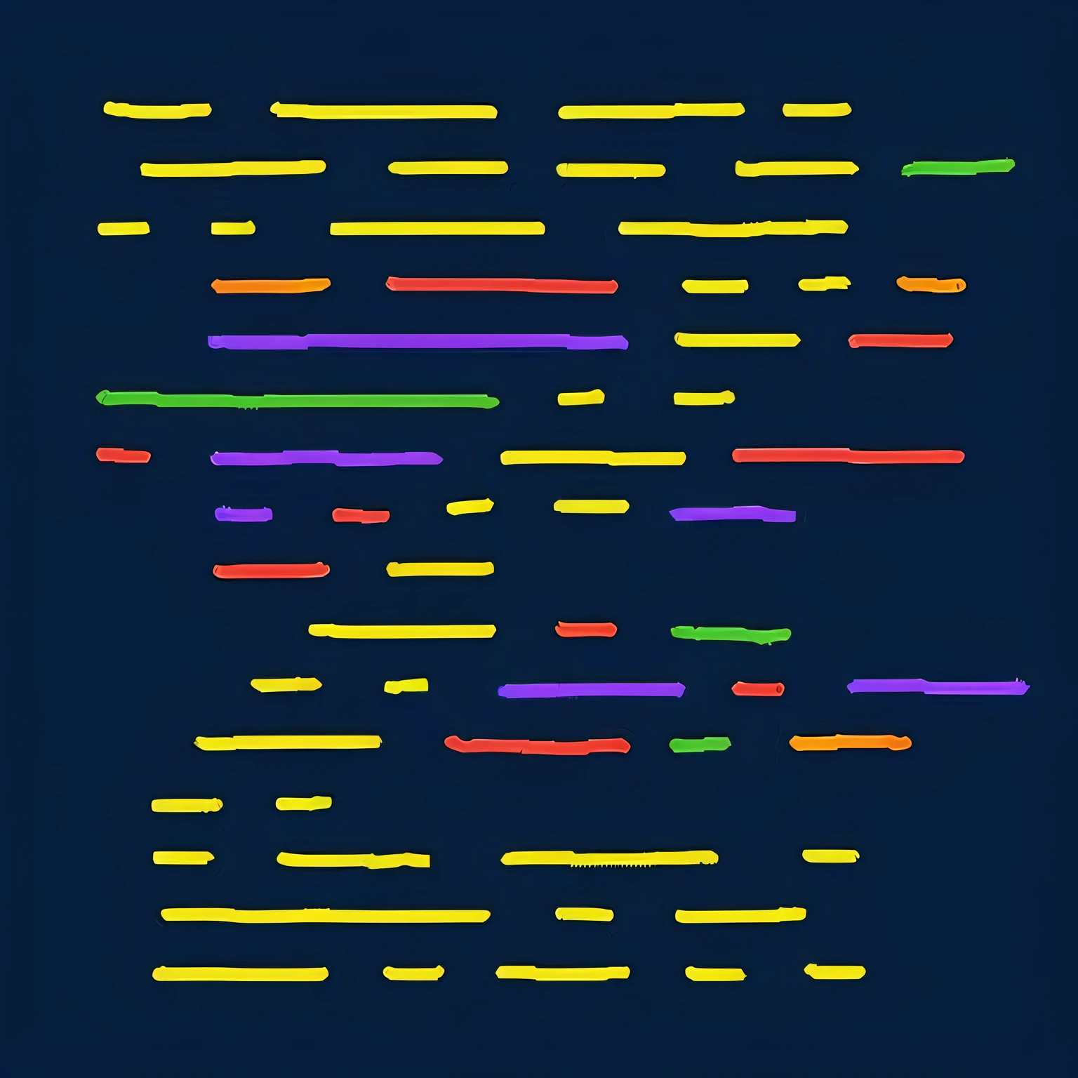 uma linha colorida de linhas em um fundo azul escuro, generate multiple random colors, desenhado no microsoft paint, neon lines, random scheme color, linhas rabiscadas, ( ( glitch art pixel sorting ) ), random background scene, Primary Palette, neon outlines, arte de linha colorida, linhas finas estilizadas, contorno neon, Cores RGBA, sketch of an ocean in ms paint