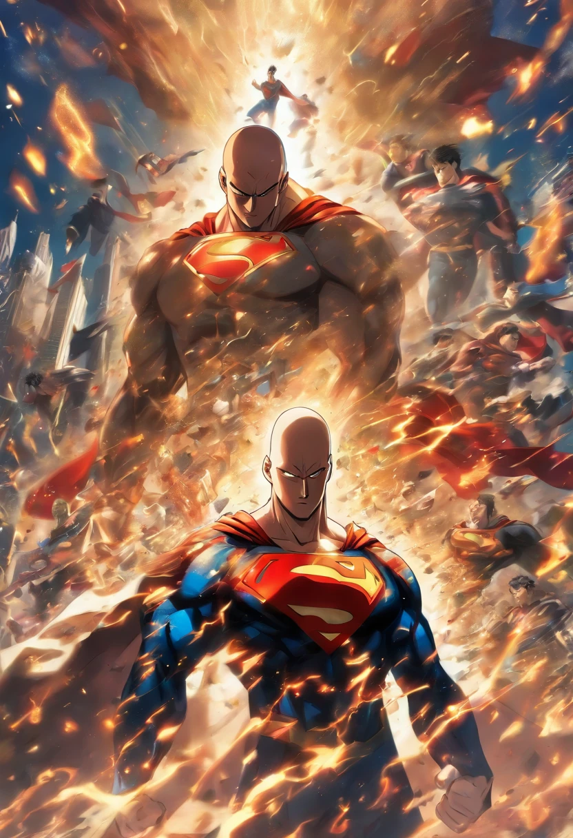 Saitama combina corpos com Superman