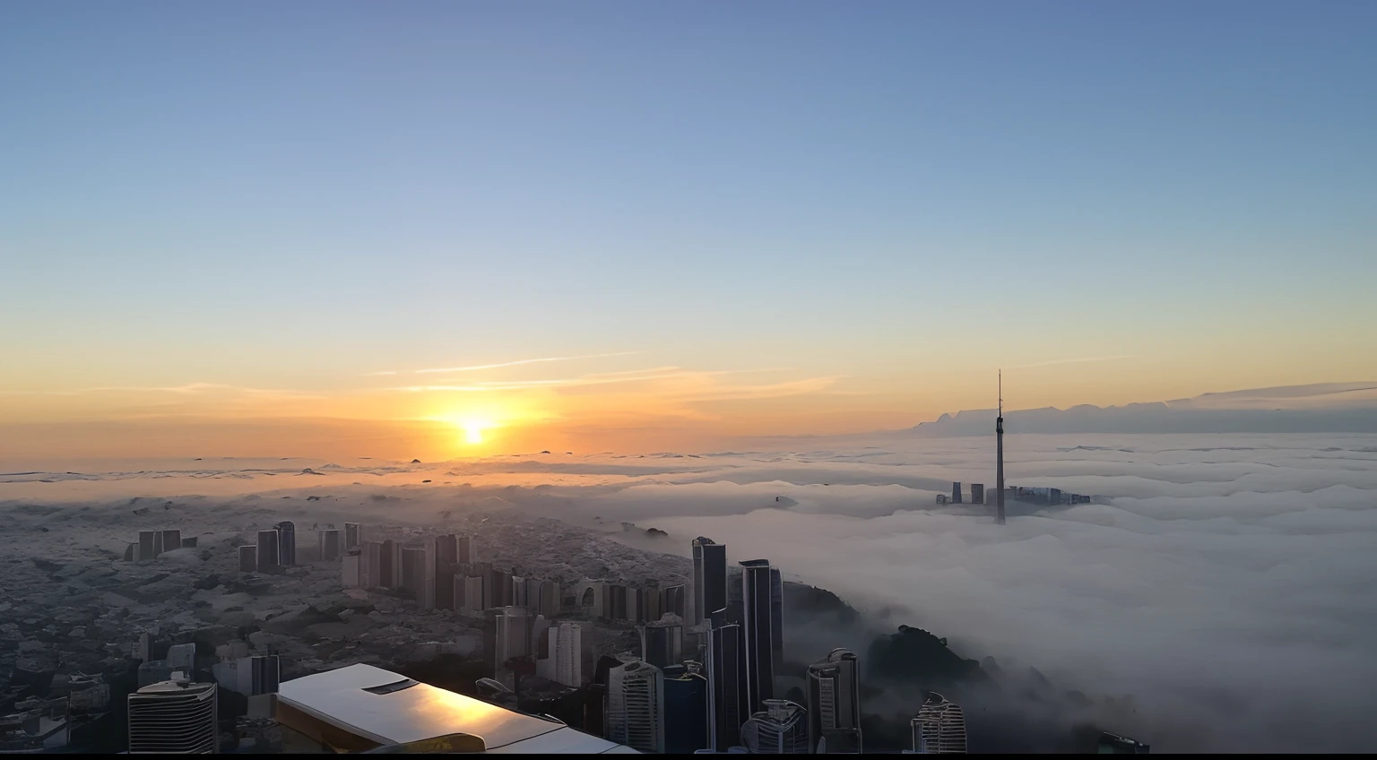 ((melhor qualidade)) , ((A great white eagle, bico pontudo, asas abertas, posada no alto de uma torre, Looking at a city with the look of a caçãdor, day of mist and sun, linda imagem