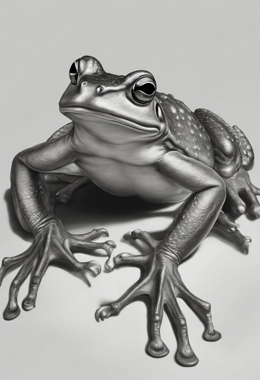 a drawing of a frog with its mouth open and its legs spread, a detailed drawing by Richard Mayhew, zbrush central contest winner, photorealism, highly detailed creature, very detailed toad, detailed creature, realistic creature concept, frog - elephant creature, highly detailed illustration, frogzilla creature, overwhelming depth and detail, award winning creature portrait, (extremely detailed