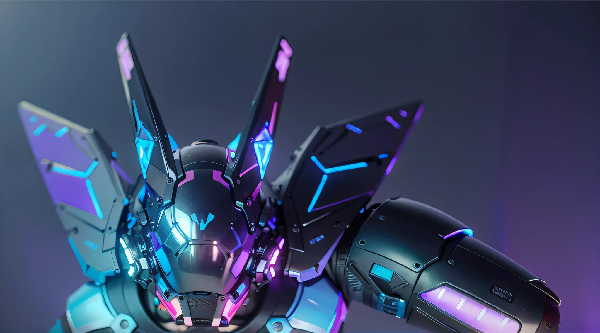 MALE. MAN. MAN. MALE..wings leds, divine paradise. neon blue and Purple butterfly wings leds. heavenly illumination. God. Holy robotic. levitating. Position of god. Deitado na cama. strong, robust and masculine body. fat arms. Position of divinity. Floating. divine statue, pedestal, holy pedestal. levitating. masterpiece, best quality, a close up of a futuristic looking cyborg man with a fantastic cyber helmet head with blue and Purple triangle led lights and a halo, full body, dancing. dance. synthwave ballad. silver pants. wearing a blue and Purple techwear jacket, white church in background. jump, full body, robotic legs. divine statue, pedestal, holy pedestal. neon blue and Purple butterfly wings leds. MASCULINE. MALE MASCULINE. Boy Muscular