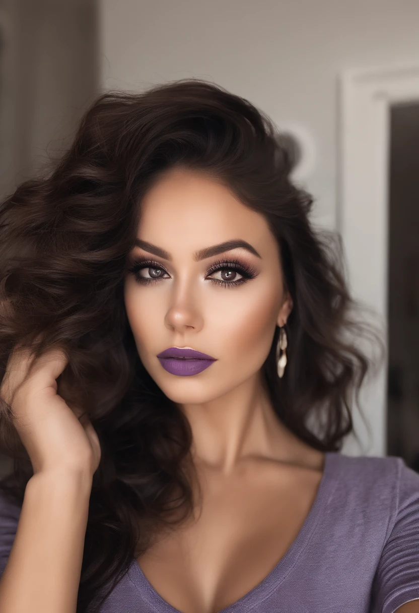 Arafed woman with tank top and matching leggings, latina , fille sexy aux yeux bruns, Portrait Sophie Mudd, cheveux bruns et grands yeux, selfie of a young woman, Yeux de chambre, Violet Myers, sans maquillage, maquillage naturel, turn to look at the camera, Visage avec Artgram, Maquillage subtil, Superbe photo du corps entier, dans la chambre, cul sexy, fesses mignonnes