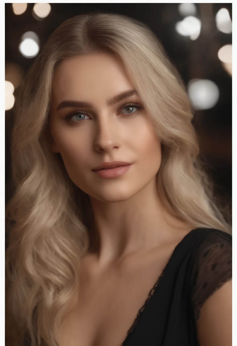 RAW, analog, Nikon Z 85mm,((best quality)), ((realistic)), blond, full body, 18 year old, in a club, wearing a sexy black dress, highly detailed, professional, 4k, stunning brown eyes, highres, detailed facial features, high detail, extremely detailed, photo_\(ultra\), photorealistic, realistic, post-processing, max detail, roughness, real life, ultra realistic, photorealism, 8k uhd, real face face