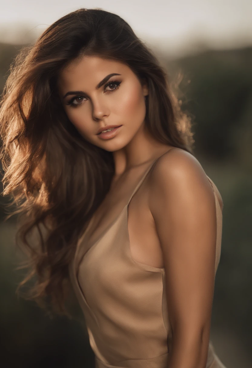Arafed woman completely , latina , fille sexy aux yeux marron, hispanic , ultra realist, Meticulously detailed, Portrait Selena gomez, cheveux bruns et grands yeux, selfie of a young woman, Dubai Eyes, , sans maquillage, maquillage naturel, looking straight at camera, Visage avec Artgram, Maquillage subtil, Superbe photo du corps entier , dans la chambre, Medium to large bust