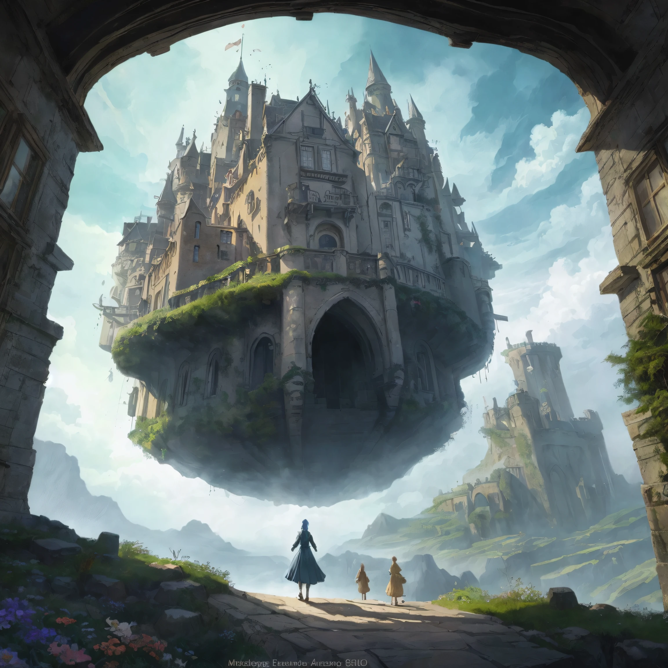 (best quality,4k,8k,highres,masterpiece:1.2),ultra-detailed,(realistic,photorealistic,photo-realistic:1.37),Hayao Miyazaki's iconic style, Howl's Moving Castle, Giant moving castle, magical world, enchanting scenery, extraordinary imagination, captivating storytelling, fantastical creatures, mystical atmosphere, stunning landscapes, intricate details, dreamlike colors, ethereal lighting, whimsical architecture, graceful movements, dynamic energy, mythical beings, airships soaring in the sky, enchanted plants and flowers, magical transformations, floating islands, hidden passageways, mesmerizing steampunk elements, mystical artifacts, a breathtaking view from the castle's balcony, breathtaking sense of scale, grandiose adventure, unforgettable journey, emotion-filled characters, heartwarming moments, serenity and tranquility, mysterious and spellbinding soundtrack, boundless creativity, visual poetry, unforgettable cinematic experience