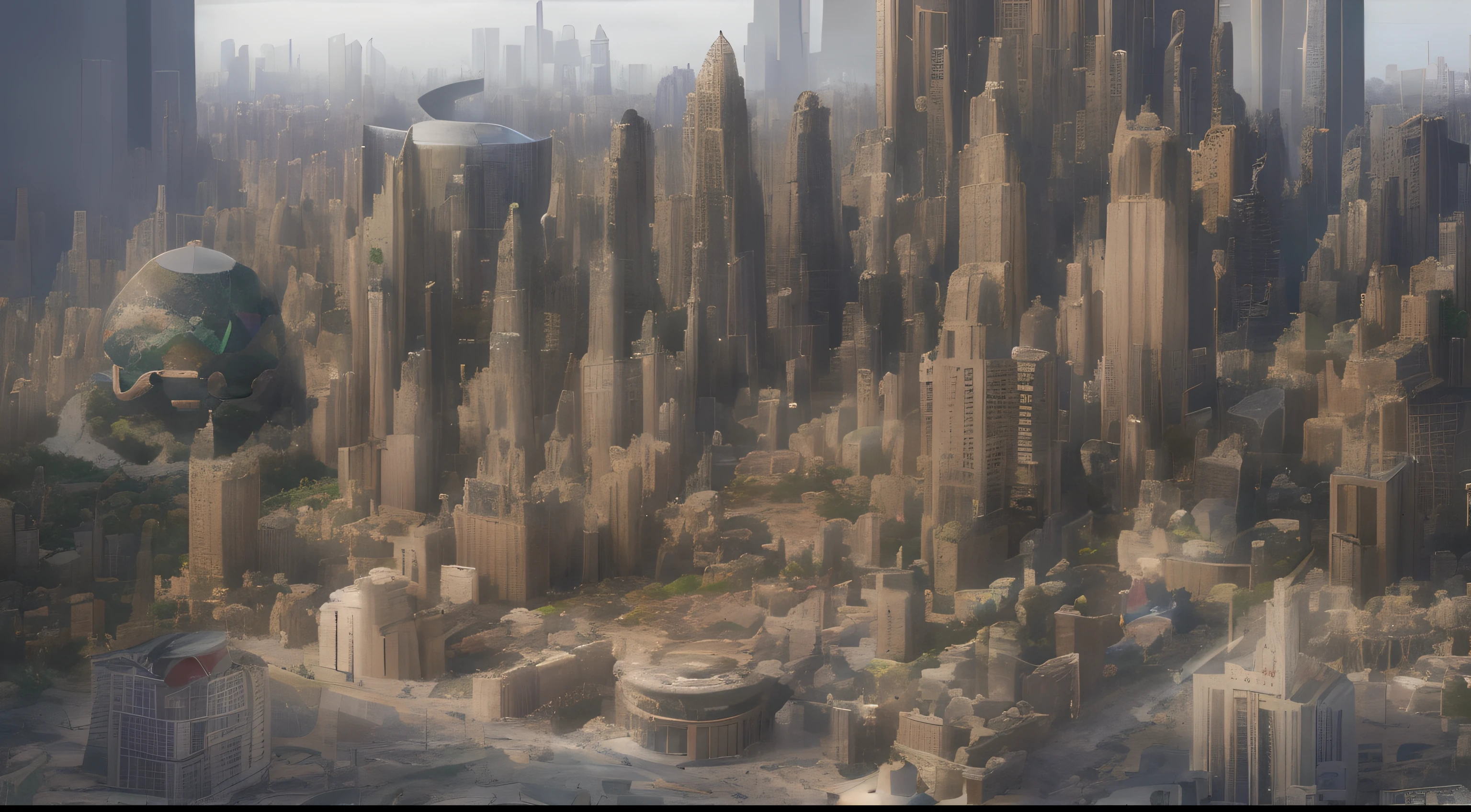 There are human-shaped structures and buildings, numerous 3D billboards and hologram billboards of various styles in a busy city, and the buildings are all shaped like people. Colorful and unique buildings, plants, and many people come together well. Highly detailed, 8k, digital painting, popular on Pinterest, Harper's Bazaar, concept, art, sharp focus, human-shaped building.