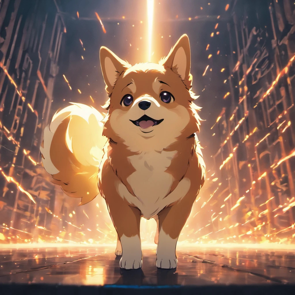 Chinese corgi illustration film lighting effects