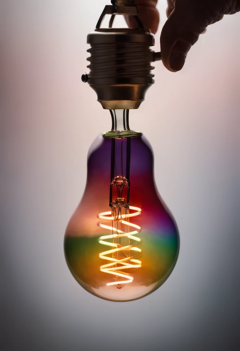 Change the above light bulb into rainbow colors