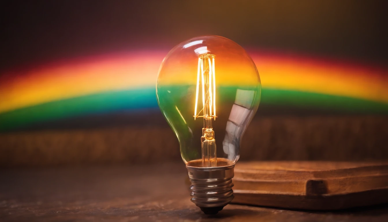Change the above light bulb into rainbow colors
