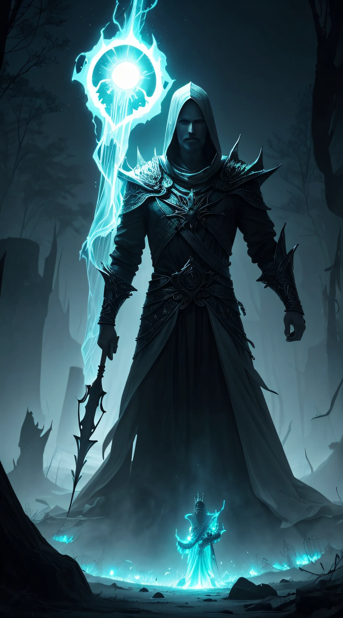 Generate an image of whiteking holding an otherworldly artifact that seems to emit an eerie, otherworldly glow.