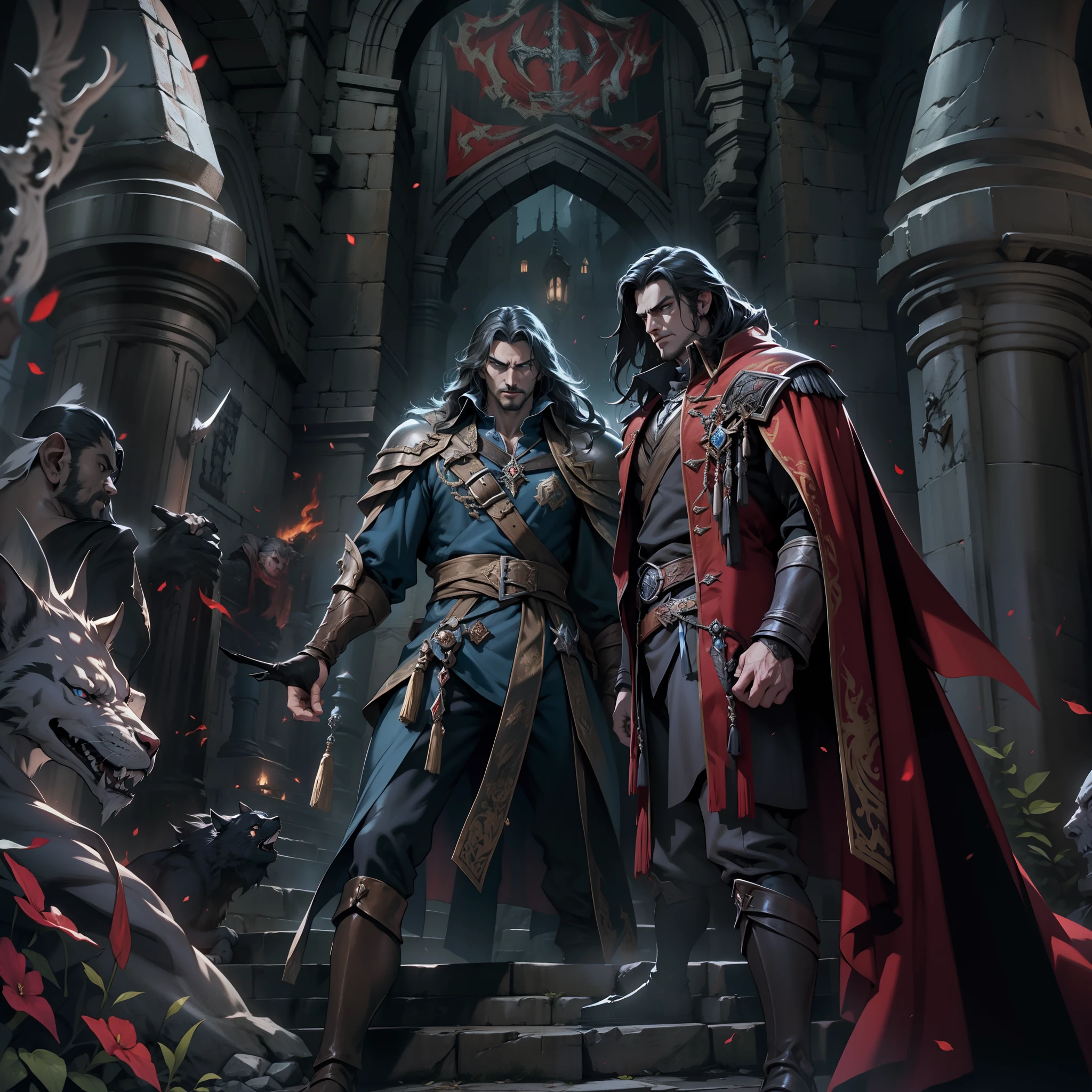 Castlevania lords of the shadows hyper realistic super detailed Dynamic shot master piece scene of poster movie publicity