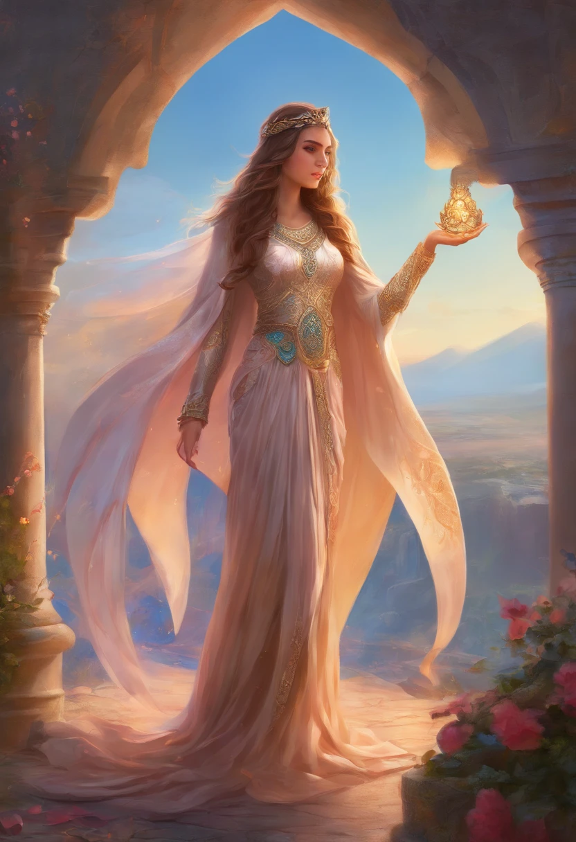 Una imagen realista, Iranian Realist Carefully detailed realist , Usar ropa larga, Fondo con pilastras persas, caballeros hablando, Highlight what's at the center of the conversation,  hiperrealista, Poca luz, 8k Iranian wallpaper
