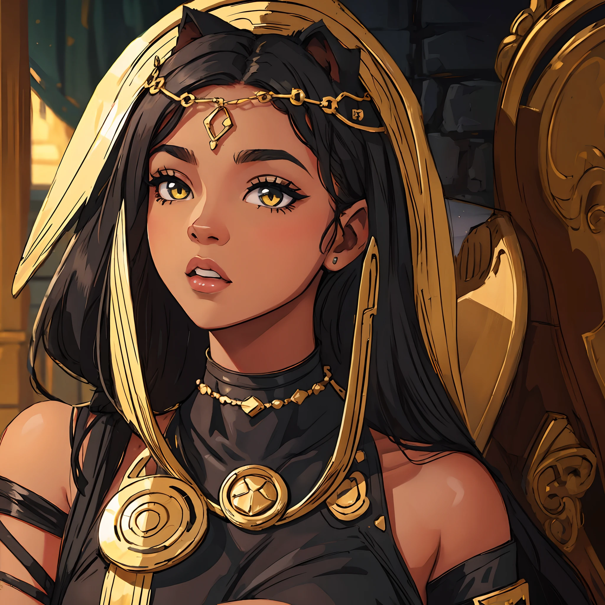 add black beauty, black woman, inspired in cleópatra, cat ears