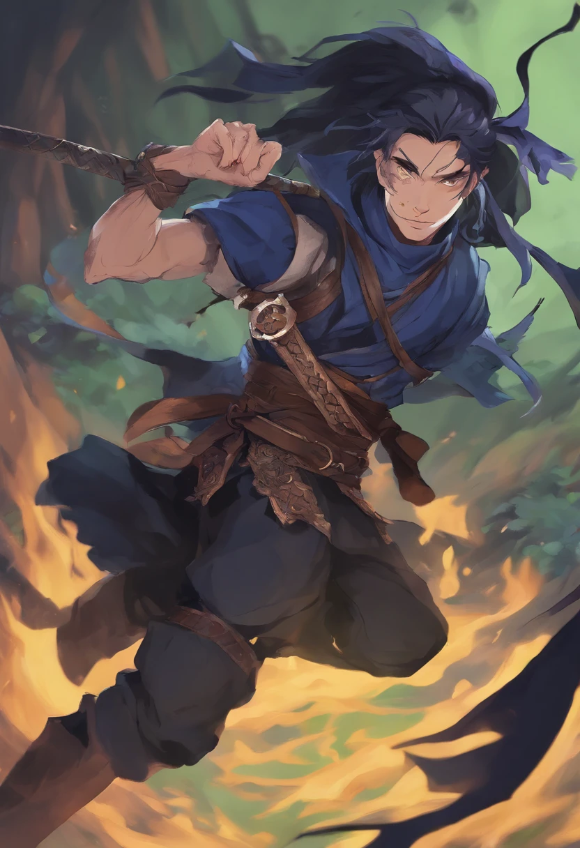 Human, Fantasy ,Wearing Ninja Gear, black mostly with a bit of navy blue and pale green, masterpiece, best quality