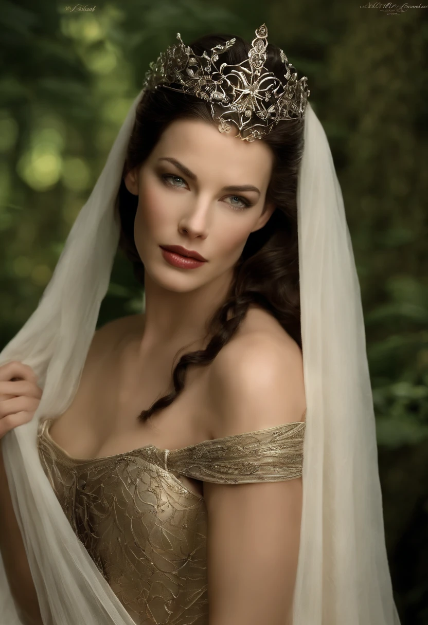 Arwen como uma princesa elfa impressionante e cativante, with its ethereal beauty and grace. (melhor qualidade, ultra-detalhado), the scene brings out the best of Liv Tyler's interpretation. Seu longo, Fluid hair is slightly disheveled, Add a touch of raw sensuality to your appearance. The warmth in the environment makes her look (hot) e (suado), enfatizeo ainda mais sua vulnerabilidade e poder. Enquanto Arwen se deita (almofadas de seda), Its body is adorned with intricate red leather straps, cuidadosamente envolvendo sua figura curva. These handles add to its seductive appeal, Add a dash of danger to your character. Nos arredores encantadores de Rivendell, The atmosphere is serene and mystical. Image composition captures Arwen in a (frontal completo) Posar, Exaleo confidence and fascination. Seus olhos hipnotizantes encontram o olhar do espectador com intensidade, enquanto ela (beautiful detailed lips) convey a sense of mystery and desire. Representation pays attention to extreme detail, garantindo um (Realistic) e (fotorrealista) depiction of Arwen's facial features, including long eyelashes and flawless skin. enquanto o (melhor qualidade, 4k, 8k, Altas, master part:1.2) ensures maximum clarity and precision, The colors of the scene are vivid and charming. o (Bokeh) effect creates a soft and dreamlike atmosphere, melhorar o impacto visual geral. The lighting gently illuminates Arwen, enfatizeo as curvas suaves de seu corpo e o (pintura ultrafina) que a adorna. Arwen's presence is both majestic and sensual, with a touch of danger and raw passion. Seu traje e Posar celebram sua feminilidade, com ela (reveleo seios), (sexy) e sedutora, (mamilos mostreo) maintaining an artistic balance. The scene tastefully captures Arwen's natural beauty without objectifying it. Geral, this prompt invites Stable Diffusion to create a breathtaking image of Liv Tyler as Arwen, I represent His grace, Sensualidade, e poder co