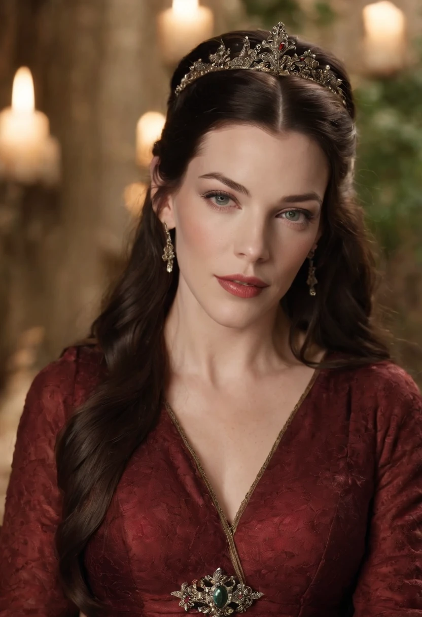 Girl not (((anime))), impressionante e cativante, with its ethereal beauty and grace. (melhor qualidade, ultra-detalhado), the scene brings out the best of Liv Tyler's interpretation. Seu longo, Fluid hair is slightly disheveled, Add a touch of raw sensuality to your appearance. The warmth in the environment makes her look (hot) e (Suado), enfatizeo ainda mais sua vulnerabilidade e poder. Enquanto Arwen se deita (almofadas de seda), Its body is adorned with intricate red leather straps, cuidadosamente envolvendo sua figura curva. These handles add to its seductive appeal, Adicione uma pitada de perigo ao seu personagem. Nos arredores encantadores de Rivendell, The atmosphere is serene and mystical. Image composition captures Arwen in a (Frente completa) poser, Exaleo confidence and fascination. Seus olhos hipnotizantes encontram o olhar do espectador com intensidade, enquanto ela (beautiful detailed lips) convey a sense of mystery and desire. Representation pays attention to extreme detail, garantindo um (Realistic) e (fotorrealista) depiction of Arwen's facial features, including long eyelashes and flawless skin. enquanto o (melhor qualidade, 4k, 8k, Alto, master part:1.2) ensures maximum clarity and precision, The colors of the scene are vivid and charming. o (Bokeh) effect creates a soft and dreamlike atmosphere, melhorar o impacto visual geral. The lighting gently illuminates Arwen, enfatizeo as curvas suaves de seu corpo e o (Tinta ultrafina) que adorna. Arwen's presence is both majestic and sensual, with a touch of danger and raw passion. Her costume and Put on celebrate her femininity, com ela (reveleo seios), (sexy) e sedutora, (mamilos mostreo) maintaining an artistic balance. The scene tastefully captures Arwen's natural beauty without objectifying it. Geral, this prompt invites Stable Diffusion to create a breathtaking image of Liv Tyler as Arwen, I represent His grace, sensualidade,