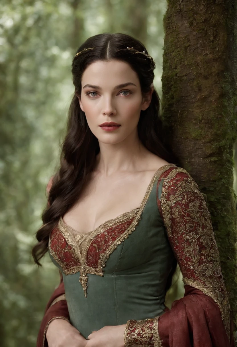 Girl not (((anime))), impressionante e cativante, with its ethereal beauty and grace. (melhor qualidade, ultra-detalhado), the scene brings out the best of Liv Tyler's interpretation. Seu longo, Fluid hair is slightly disheveled, Add a touch of raw sensuality to your appearance. The warmth in the environment makes her look (hot) e (suado), enfatizeo ainda mais sua vulnerabilidade e poder. Enquanto Arwen se deita (almofadas de seda), Its body is adorned with intricate red leather straps, cuidadosamente envolvendo sua figura curva. These handles add to its seductive appeal, Add a dash of danger to your character. Nos arredores encantadores de Rivendell, The atmosphere is serene and mystical. Image composition captures Arwen in a (frontal completo) Posar, Exaleo confidence and fascination. Seus olhos hipnotizantes encontram o olhar do espectador com intensidade, enquanto ela (beautiful detailed lips) convey a sense of mystery and desire. Representation pays attention to extreme detail, garantindo um (Realistic) e (fotorrealista) depiction of Arwen's facial features, including long eyelashes and flawless skin. enquanto o (melhor qualidade, 4k, 8k, Altas, master part:1.2) ensures maximum clarity and precision, The colors of the scene are vivid and charming. o (Bokeh) effect creates a soft and dreamlike atmosphere, melhorar o impacto visual geral. The lighting gently illuminates Arwen, enfatizeo as curvas suaves de seu corpo e o (pintura ultrafina) que a adorna. Arwen's presence is both majestic and sensual, with a touch of danger and raw passion. Seu traje e Posar celebram sua feminilidade, com ela (reveleo seios), (sexy) e sedutora, (mamilos mostreo) maintaining an artistic balance. The scene tastefully captures Arwen's natural beauty without objectifying it. Geral, this prompt invites Stable Diffusion to create a breathtaking image of Liv Tyler as Arwen, I represent His grace, Sensualidade,