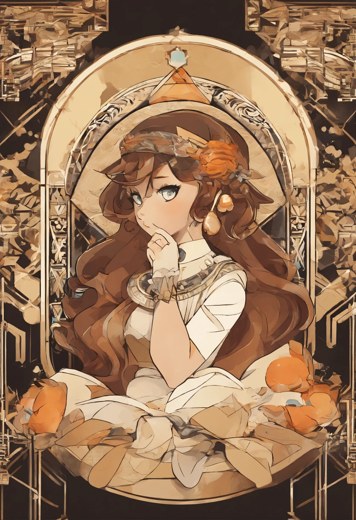 Pokekid, Pokekid, brown hood, hoods, 1girl in, Best Quality, plein air, High Definition, Cute, Lying on a cute bed,