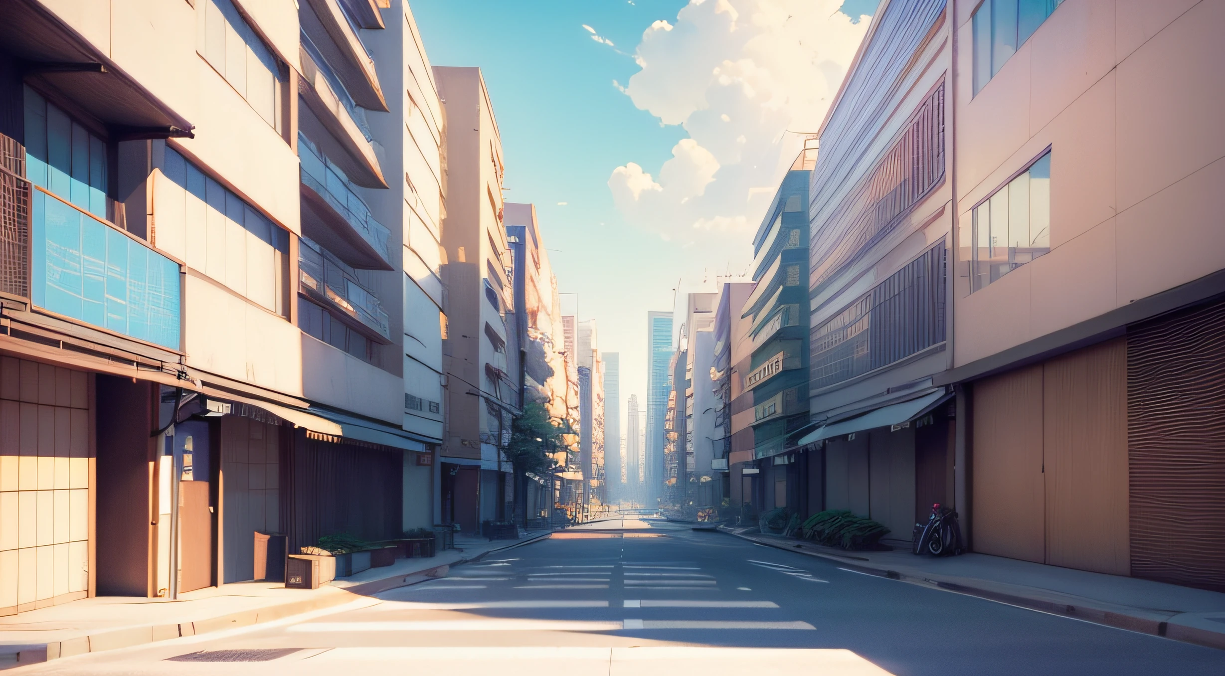 (4K, best quality, masterpiece:1.2), beautiful day, anime, tokyo street, fashion, white buildings