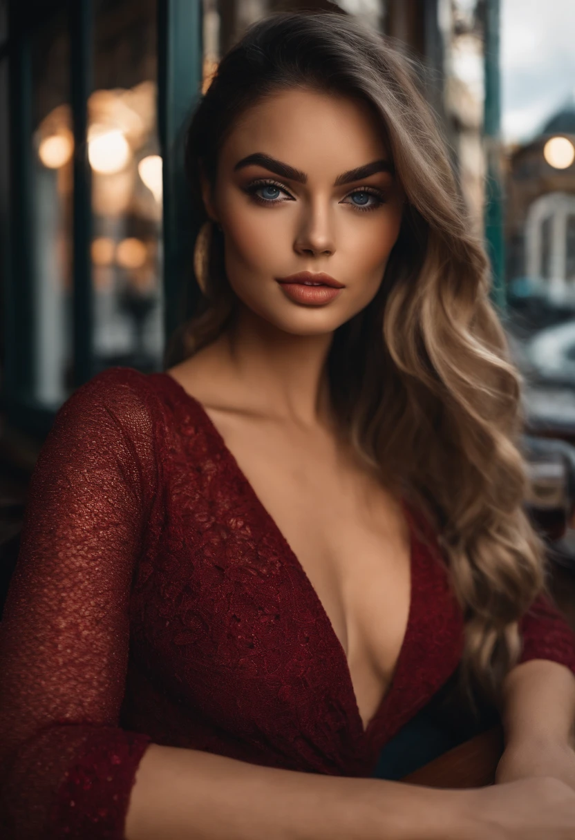 Arafed Mujer totalmente , Chica sexy con ojos azules, ultra realista, meticulosamente detallado, Retrato Sophie Mudd, cabello rubio y ojos grandes, selfie de una mujer joven, Ojos del dormitorio, Violeta Myers, sin maquillaje, Maquillaje natural, staring directly into camera, cara con artgram, maquillaje sutil, Impresionante foto de cuerpo completo en un bar con gente o en paris o mas cosas