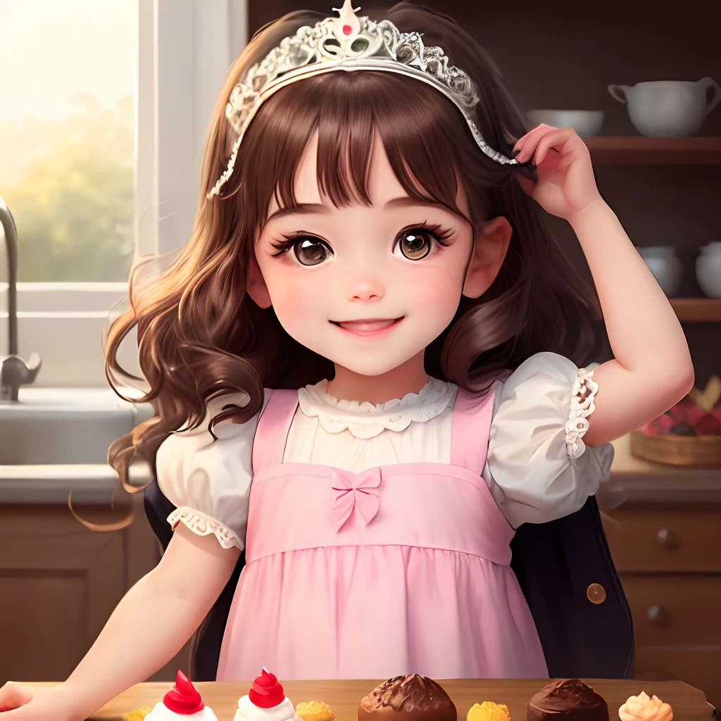Charlotte, Our little confectioner mascot who radiates joy and sweetness wherever he goes!
Com seus olhos brilhantes, Charlotte brings with her the innocence and happiness of childhood. Charlotte veste seu vestido vintage em tons de rosa antigo e marrom, com detalhes de renda que a fazem parecer uma verdadeira princesa das sobremesas. She is the embodiment of the charm and sweetness that remind us of life's most special moments.