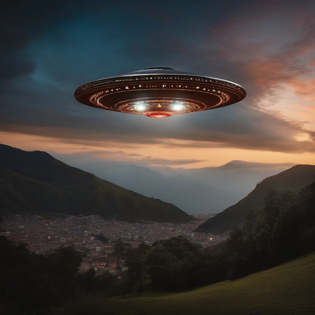 Realistic UFO in Quito,4k