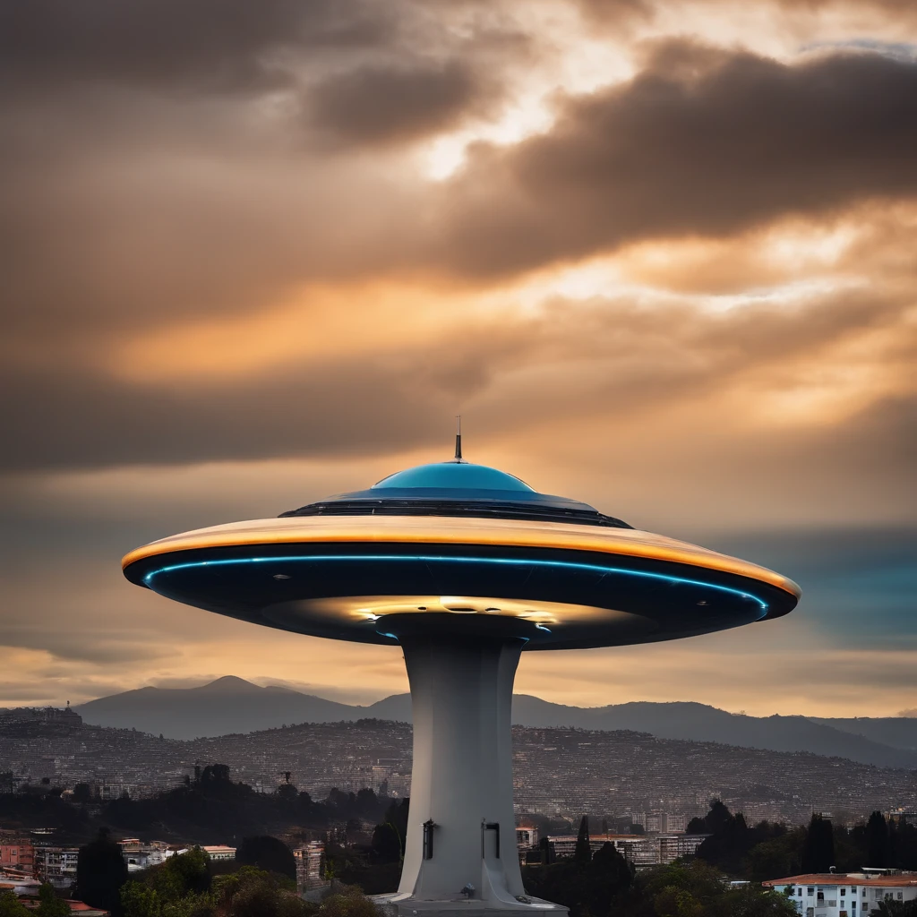 Realistic UFO in Quito,4k
