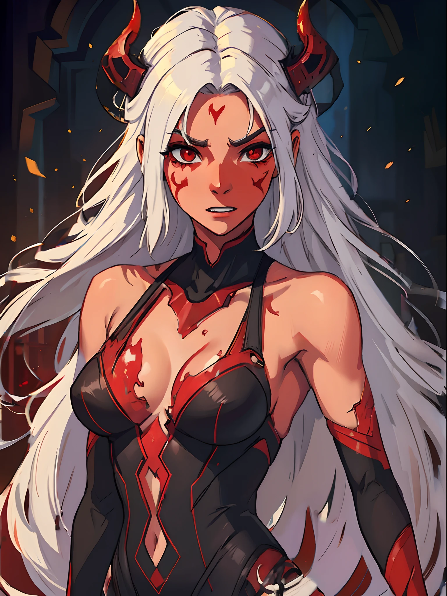 add red skin, demon, dark red skin