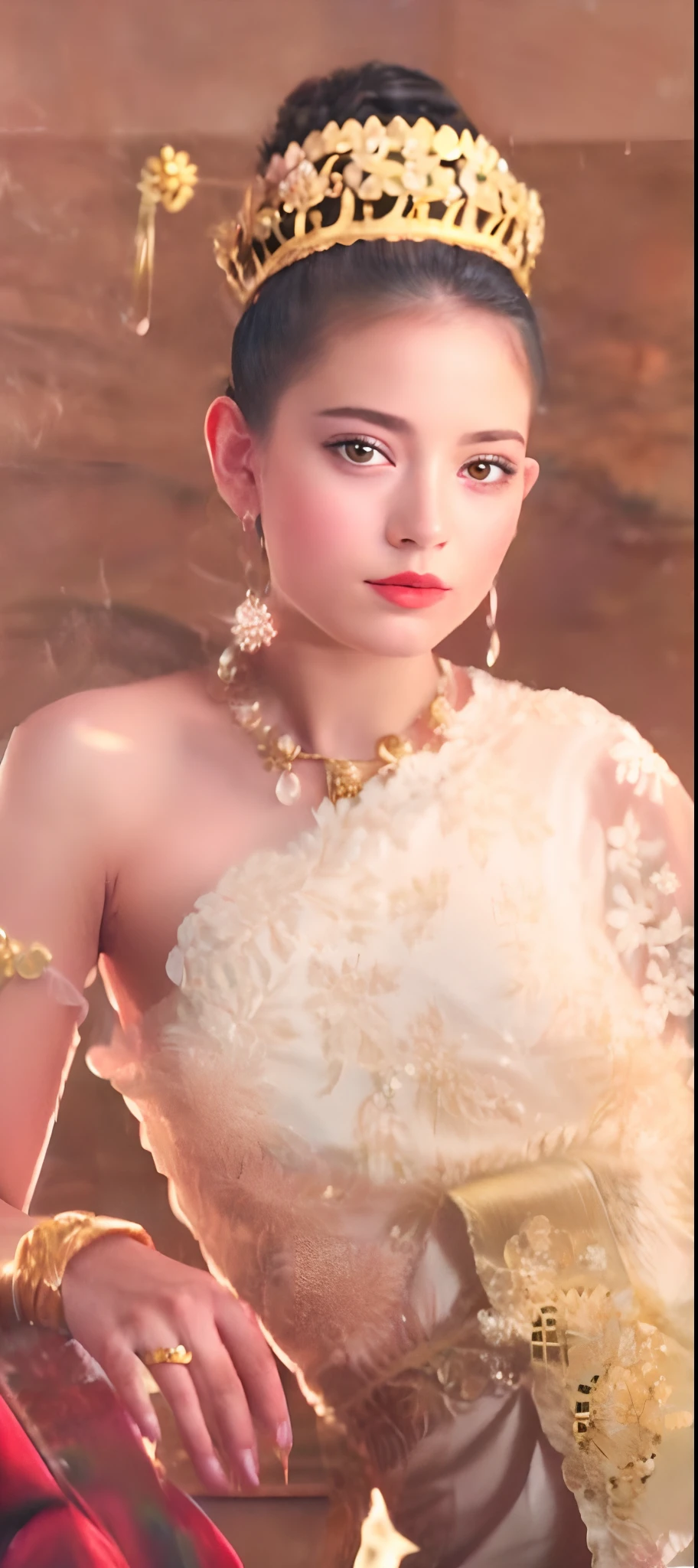 Cute young girl short hair big lips face portrait (photorealistic, photo, masterpiece, realistic oil painting masterpiece , perfect face , big lips