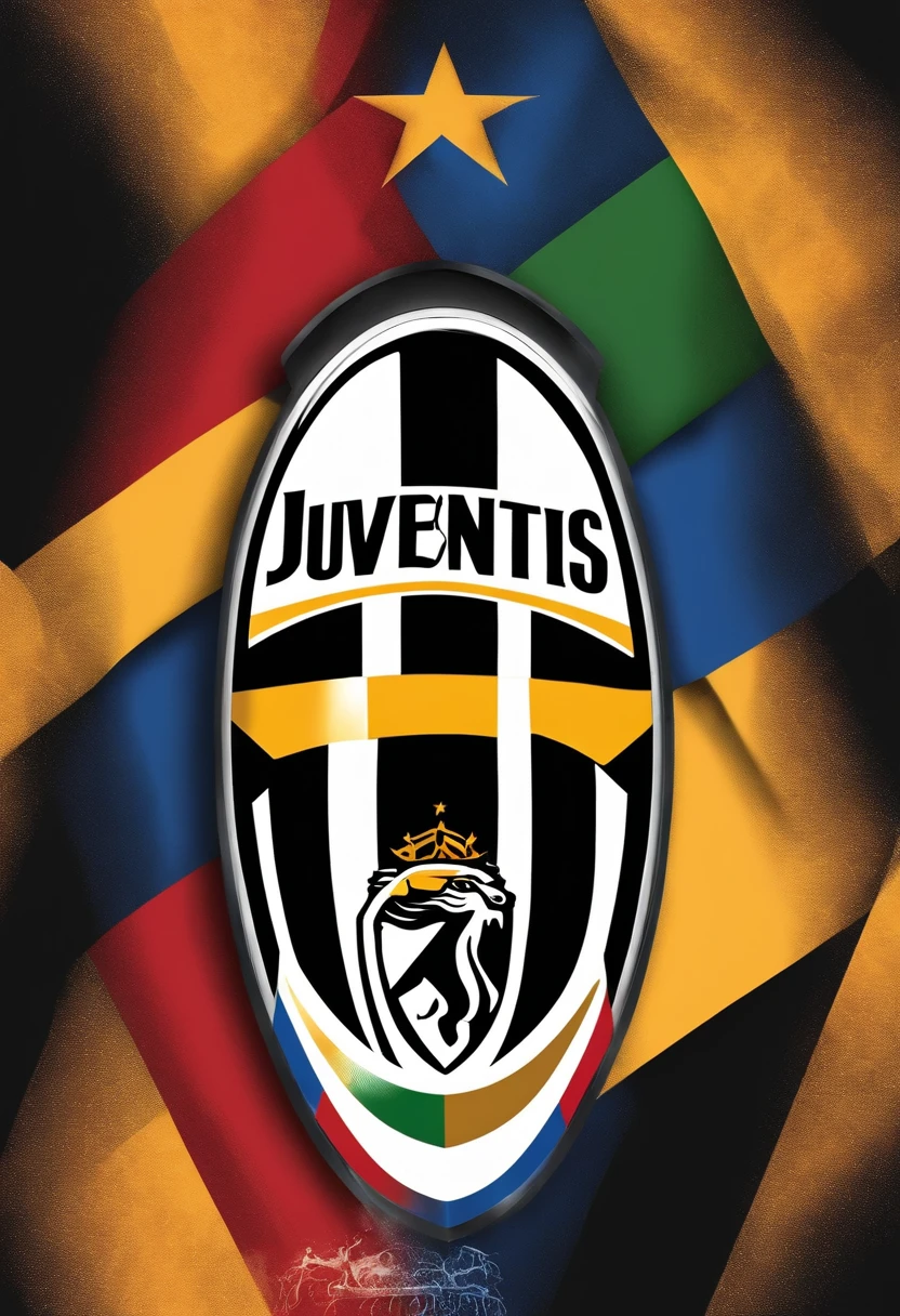 make me an image with the new logo of Juventus in woody color and a white and black background