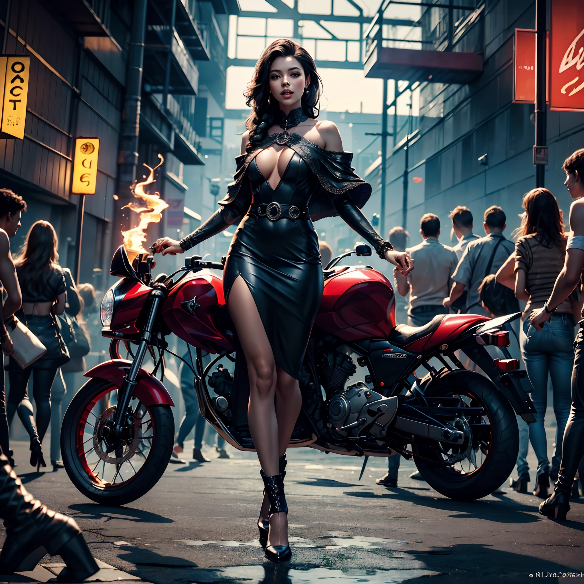 Dragon Masterpiece epic deep path equirectangular_360 Urban sunLight 🎈🍦🍹❤🔆🕡(😘👩🎀👗⚜👒🥿👡🩲💅)🎪🎢🎡🎠 girl Heroe Marvel "Storm" Ghost_Rider outfits Beholder ultra realist saturate meticulously intricate ultra pro-photorealistic optimal ultra_high_quality accurate ultra_high_detail ultra_high-resolution color-coded shading perfection max reflex graduated reflection extreme improved Octane_rendered opengl-shaders glsl-shader UHD XT3 64K 32K 16K 8K DSLR HDR unrealengine5 romm rgb pbr Analogic ultra_Sharpness focus fxaa cgi vfx sfx fkaa txaa rtx ssao post-processing post-production cell-shading tone-mapping volumetric lightning contrast Shadow 3dcg global luminescence Fire-follet Goddess dazzling mounted motocycle hearth Ark "Heavy Metal" Diplomatic Queen sundrop glamour female Cosplay "Ororo Munroe" Baroque (( Diva hairstyle black african dreadlock curly agate symmetrical athletic fullbody blackess skin tanmed epic gorgeous clean cheekbones effects rougeoiment embarrassed lazuli ultra beautiful yeux dark brown pupils black irises turquoise sapphires ecstatic open mouth teeth obvious smile (tougue fall droplet water drop of water) cape levitating jacket floating Bridaldress Dickey Collar Charm Elastic Lace Turtleneck Sleeve Blouse Pullover Lining clavicles shoulders:Open papillotes white leather breasts fine sideboob satin safran orange yellow skirt soies assorties lace corsait gothic zip tin livid red thick amples spinelles nombril revealing diamond heart chastity_belt silver adorned padlock Gold lock pubis scarlet pubis-hairy obvious indigo garter snap thighs legs boots)) gothic ruby invoke CGSCOSITY onyx blazing burning_skull gem flame jewel fire opal inox rune armor chrome gold heavyflat band richly decorated glyphs ornate lava navy plasma Tourmaline silver earth lava incandescent flash depthfield street population background floraison Monarch kindergarden chef-d' monster butterfly tattoo Bruce_Weber girl naked sex nsfw multi various etc.