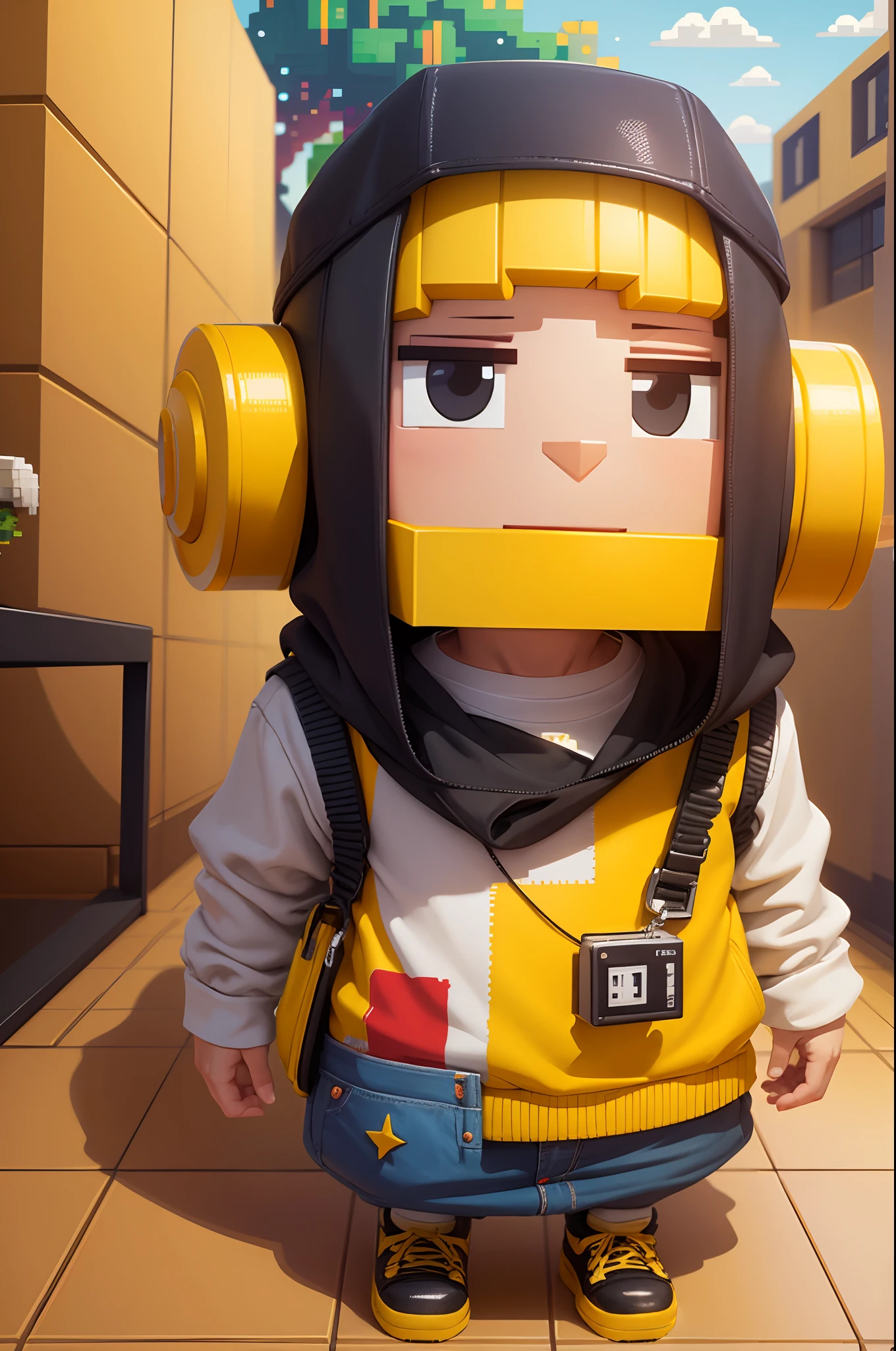 personagens habbo hotel, Square head, maos e pes quadrados, pixelart ,cores amarelo