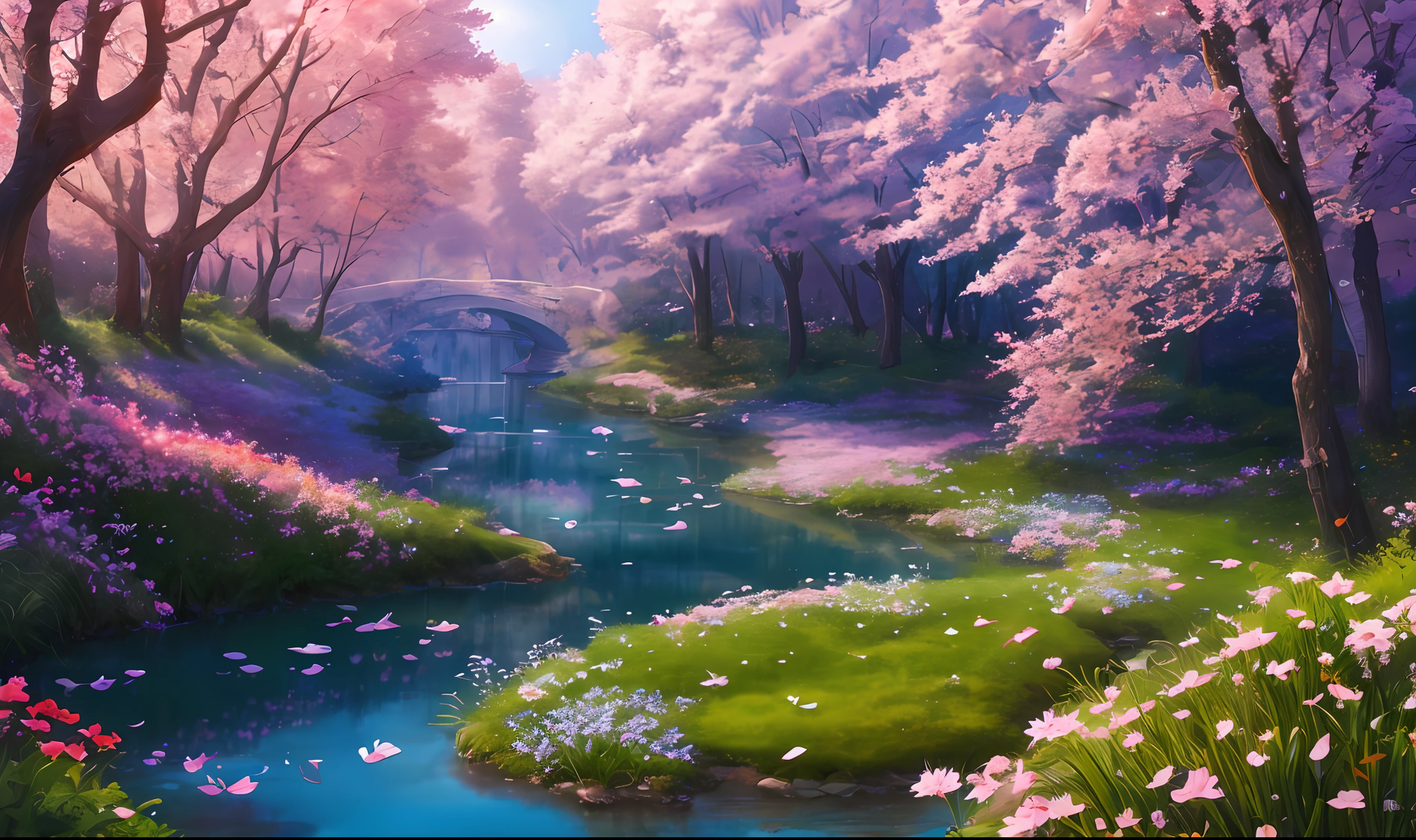 Masterpiece, best quality, (very detailed CG unity 8k wallpaper) (best quality), (best illustration), (best shadows) Nature', blue sea,delicate leaves petals of various colors falling in the air light Tracking, super detailed --v6