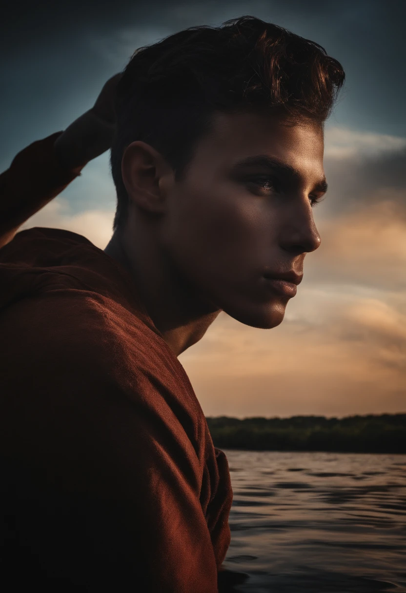 homme noir adolescent , buvant de l'eau,