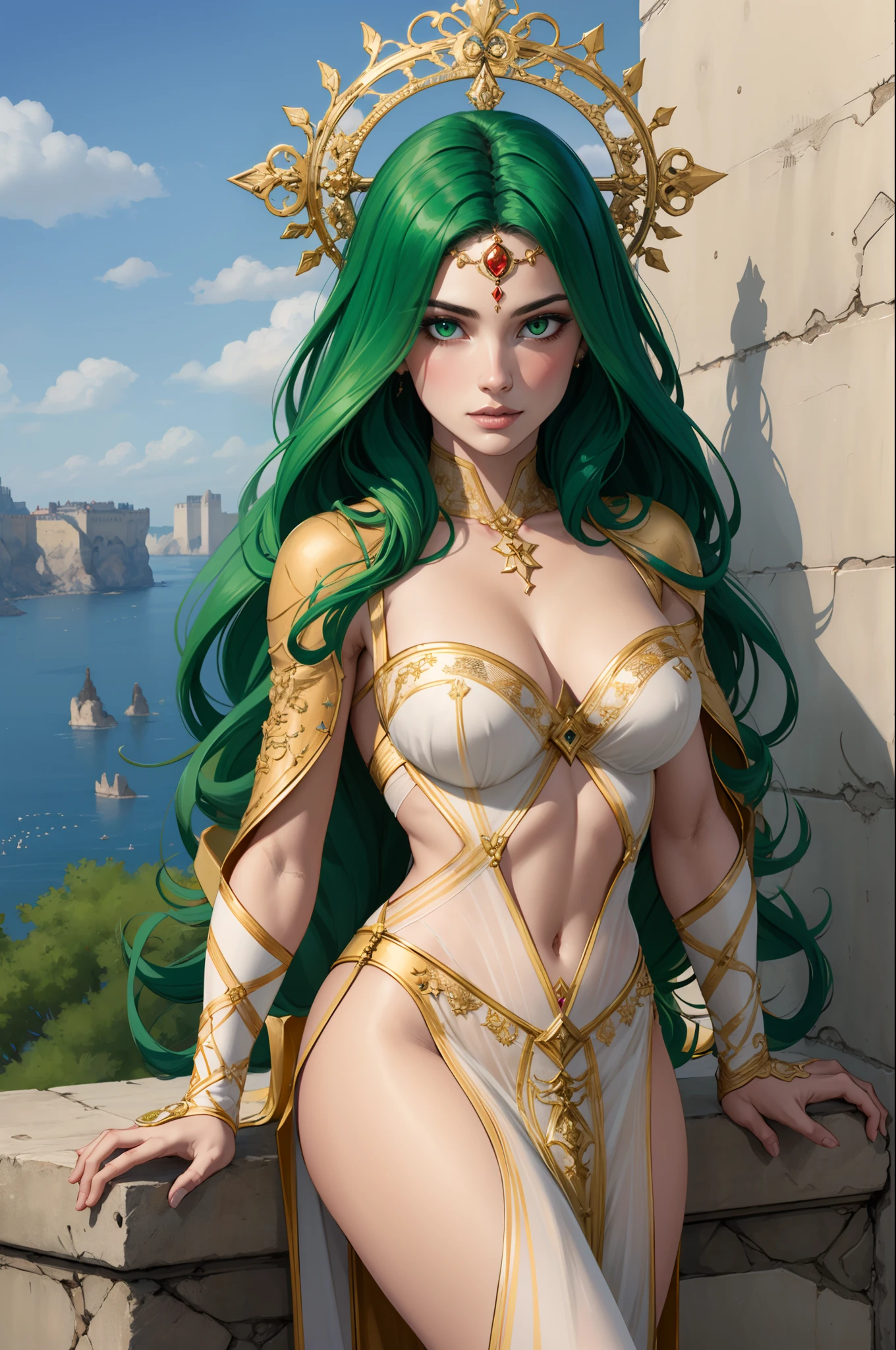 Femme.arabe yoeux vert