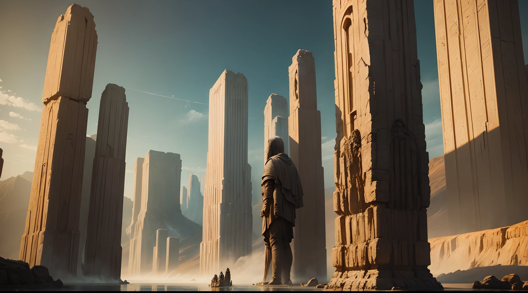 Giant creatures from biblical times in a setting from the bible before the flood